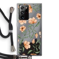 Peachy flowers: Samsung Galaxy Note 20 Ultra / Note 20 Ultra 5G Transparant Hoesje met koord