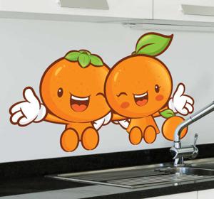 Sticker vrolijke mandarijntjes