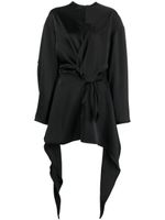 The Attico asymmetric cut-out satin minidress - Noir - thumbnail