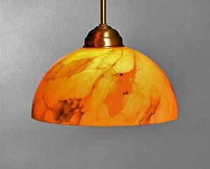 Hanglamp glas Malaga 2 antiek messing