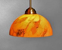 Hanglamp glas Malaga 2 antiek messing
