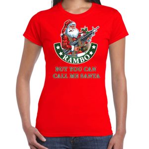 Fout Kerstshirt / outfit Rambo but you can call me Santa rood voor dames