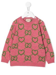 Gucci Kids pull Interlocking G à motif cœur - Rose