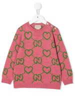 Gucci Kids pull Interlocking G à motif cœur - Rose - thumbnail