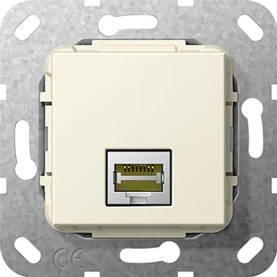 GIRA computeraansluiting RJ45 CAT 6A 10G creme glanzend snijtechniek 569601