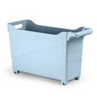 Opslag/opberg trolley container - ijsblauw - op wieltjes - L45 x B17 x H29 cm - kunststof