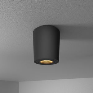 HOFTRONIC™ Paxton LED Opbouwspot plafond - Rond - Zwart - Aluminium met poedercoating - IP65 waterdicht voor binnen en buiten - incl. GU10 spot 2700K warm wit - 3 jaar garantie