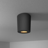 HOFTRONIC™ Paxton LED Opbouwspot plafond - Rond - Zwart - Aluminium met poedercoating - IP65 waterdicht voor binnen en buiten - incl. GU10 spot 2700K warm wit - 3 jaar garantie