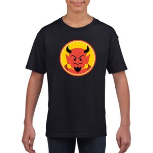 Halloween rode duivel t-shirt zwart kinderen