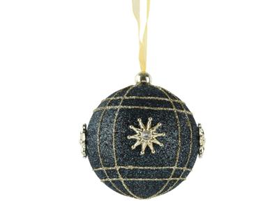 Kerstbal foam 8 cm nachtblauw