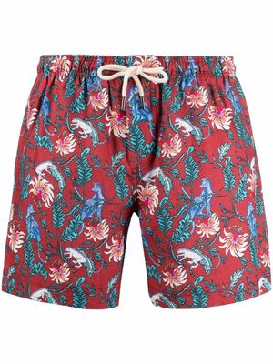 PENINSULA SWIMWEAR short de bain à fleurs - Rouge