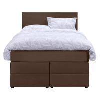 Leen Bakker - Boxspring Met Opbergruimte Liv Egaal - 120x200 Cm - Stof/Velvet - Bruin