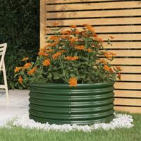 VidaXL Plantenbak 80x80x36 cm gepoedercoat staal groen