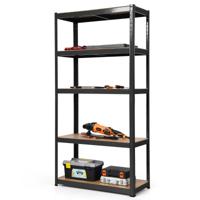 5-Tier Garage Plank Max. Belasting 875KG met Verstelbare Plank Multifunctionele Opslag Plank voor Garage Keuken Magazijn 90 X 40 X 180 cm