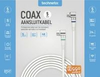 Enzo Technetics Coax aansluitkabel 5m compleet haakse plug - 2075030