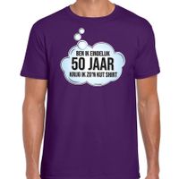 Verjaardag cadeau t-shirt voor heren - 50 jaar/Abraham - paars - kut shirt - thumbnail