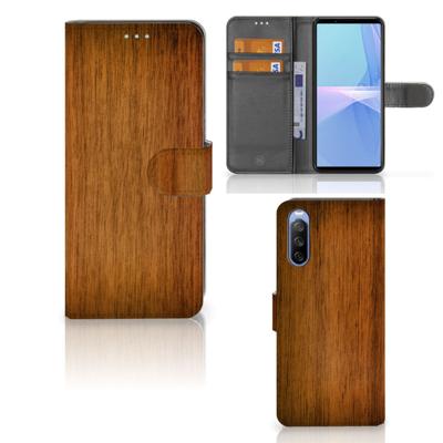 Sony Xperia 10 III | Book Style Case | Donker Hout