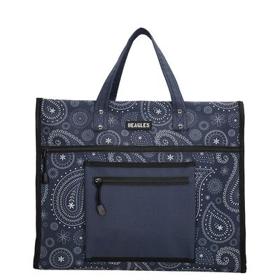 Stevige Boodschappentas Basic Breed Blauw/Wit Paisley