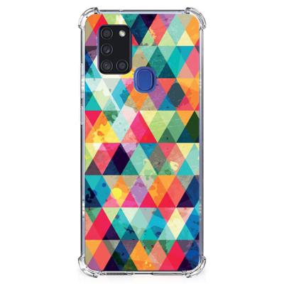 Samsung Galaxy A21s Doorzichtige Silicone Hoesje Geruit Samsung Galaxy A21s Doorzichtige Silicone Hoesje Geruit