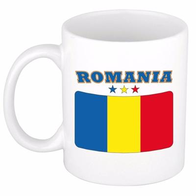 Koffie mok - Roemenie - vlag print - 300 ml - wit - keramiek - Supporters - Landen - Beker Koffie mok - Roemenie - vlag print - 300 ml - wit - keramiek - Supporters - Landen - Beker