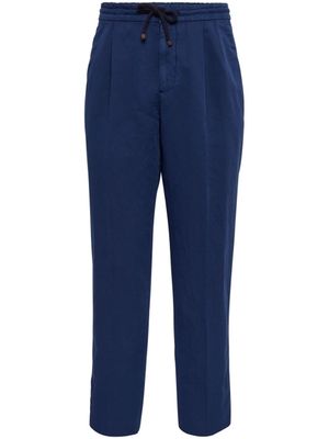 Brunello Cucinelli pantalon à design plissé - Bleu