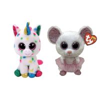 Ty - Knuffel - Beanie Boo's - Harmonie Unicorn & Muddles Dog - thumbnail