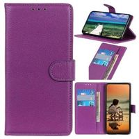 Nokia C21 Plus Wallet Case met Magnetische Sluiting - Paars - thumbnail