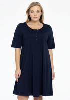 Yoek Jurk A-lijn met knoopjes | Blauw | Maat 54/56