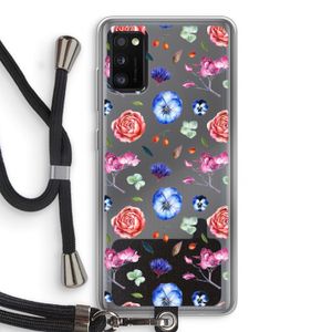 Bloemetjes: Samsung Galaxy A41 Transparant Hoesje met koord