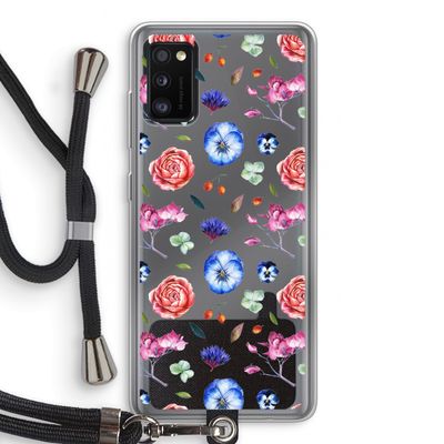 Bloemetjes: Samsung Galaxy A41 Transparant Hoesje met koord