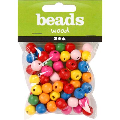 Creativ Company Houten kralen mix 10mm, 70st.