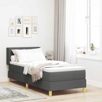 Boxspringbed met Matras - Donkergrijs, 80x200 cm, Stof