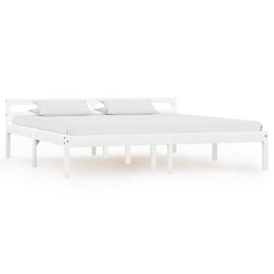 Bedframe massief grenenhout wit 160x200 cm