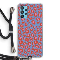 Leopard blue: Samsung Galaxy A32 4G Transparant Hoesje met koord