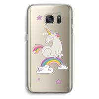 Regenboog eenhoorn: Samsung Galaxy S7 Transparant Hoesje