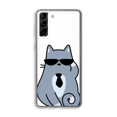 Cool cat: Samsung Galaxy S21 Plus Transparant Hoesje