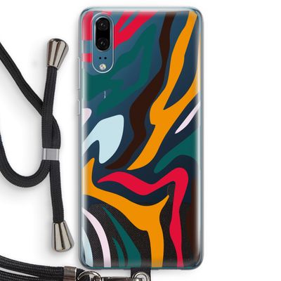 Colored Zebra: Huawei P20 Transparant Hoesje met koord