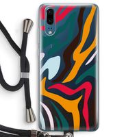 Colored Zebra: Huawei P20 Transparant Hoesje met koord