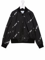 MSGM Kids veste bomber à logo imprimé - Noir - thumbnail