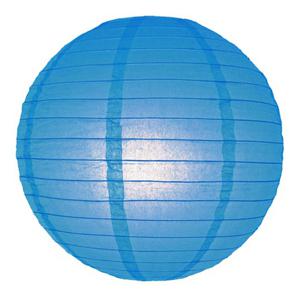 Luxe bol feest lampion - blauw - dia 25 cm - papier