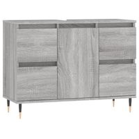 The Living Store Badkaast - naam - Kast - 80x33x60 cm - Grijs Sonoma Eiken