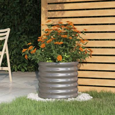 VidaXL Plantenbak 40x40x36 cm gepoedercoat staal grijs