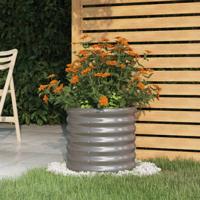 VidaXL Plantenbak 40x40x36 cm gepoedercoat staal grijs