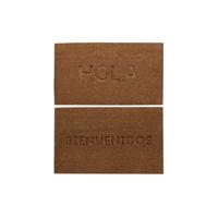 Deurmat DKD Home Decor Bruin Rubber Kokosnoot (75 x 45 x 2,3 cm) (2 Stuks)