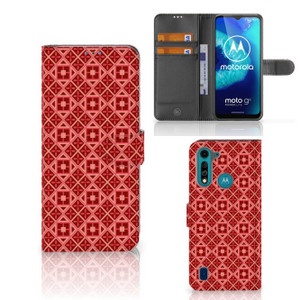 Motorola G8 Power Lite Telefoon Hoesje Batik Rood