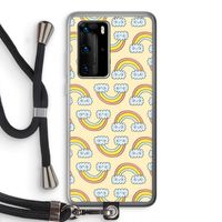 Regenboog: Huawei P40 Pro Transparant Hoesje met koord
