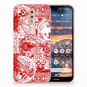 Silicone Back Case Nokia 4.2 Angel Skull Rood