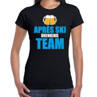 Apres ski t-shirt Apres ski drinking team bier zwart dames - Wintersport shirt - Foute apres ski ou