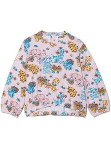 Moschino Kids sweat imprimé à col rond - Rose