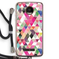 Gekleurde driehoekjes: Motorola Moto Z Force Transparant Hoesje met koord